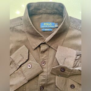 Polo Ralph Lauren - All cotton brown button up shirt Size Medium (slim fit)